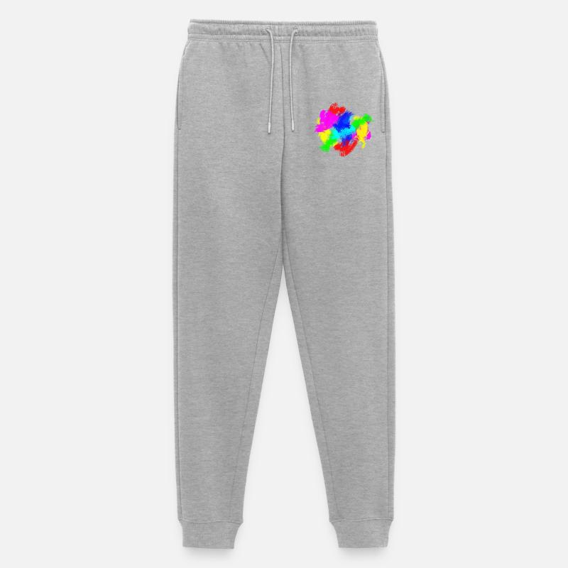 Farbklecks Bunt Farbspritzer - Männer Premium Bio Jogginghose - Grau meliert