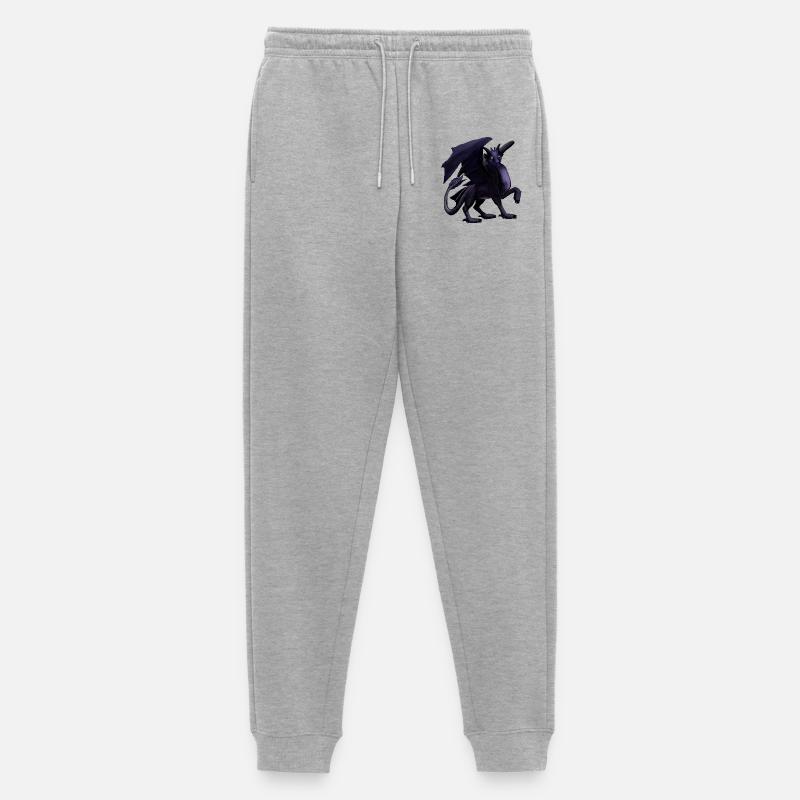 Schwarzer Drache - Männer Premium Bio Jogginghose - Grau meliert