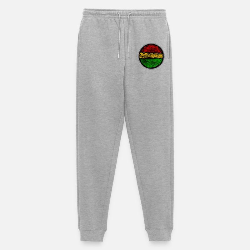 Abstraktes Retro Reggae Flag Design - Männer Premium Bio Jogginghose - Grau meliert