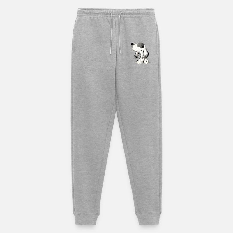 Englischer Setter I Hunde Comic Geschenk - Männer Premium Bio Jogginghose - Grau meliert