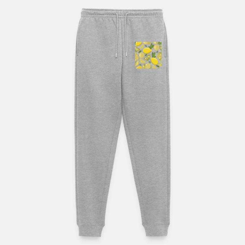 Lemon design with a fresh effect - Men's Premium Organic Joggers - heather grey