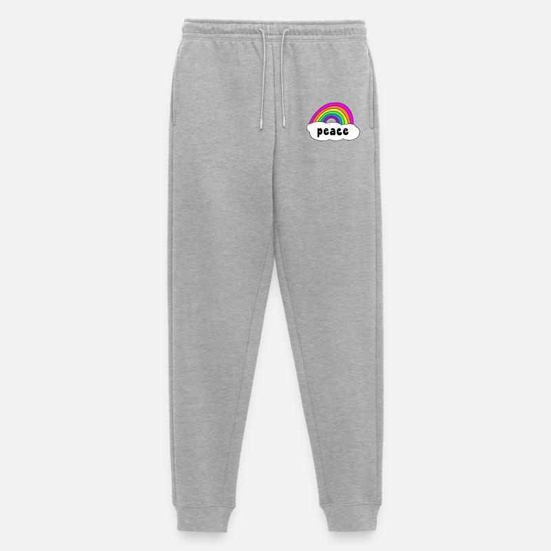 Frieden Peace Regenbogen Wolke - Männer Premium Bio Jogginghose - Grau meliert