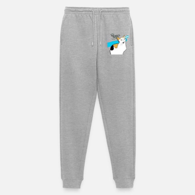 sitzende Katze - Männer Premium Bio Jogginghose - Grau meliert