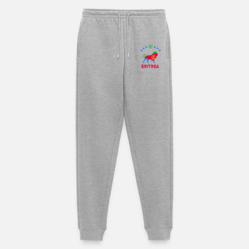 Eritrea Löwen Design - Männer Premium Bio Jogginghose - Grau meliert