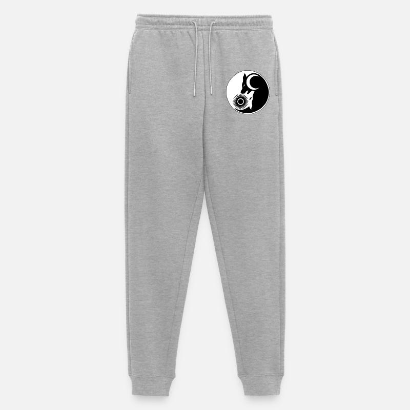 Wolf Yin Yang - Männer Premium Bio Jogginghose - Grau meliert