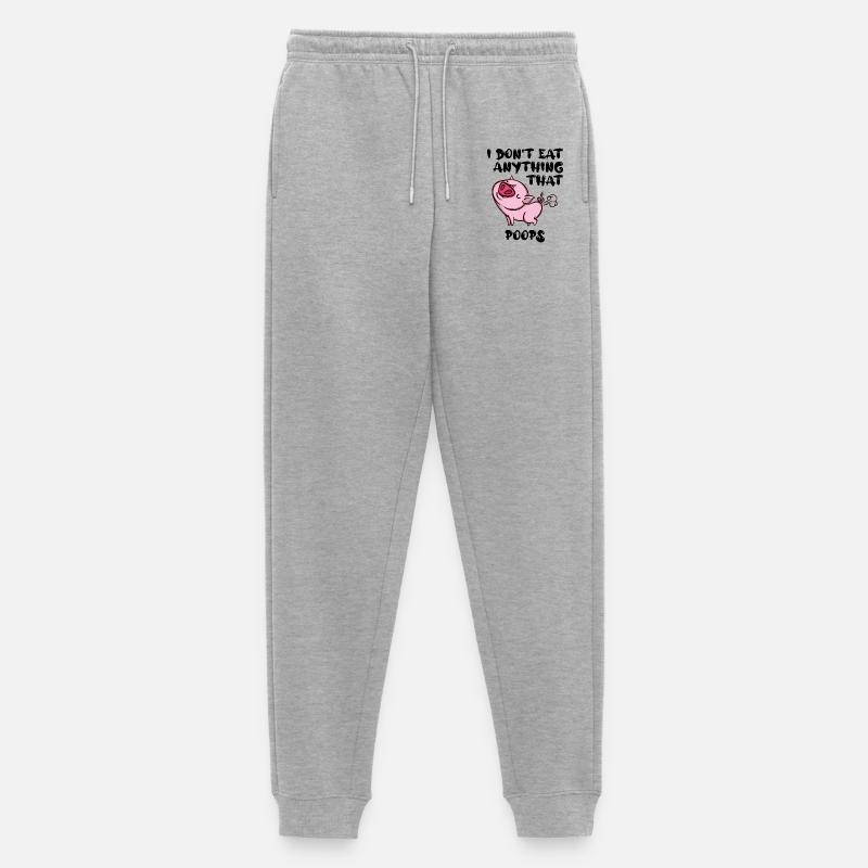 Schwein Vegan Statement - Männer Premium Bio Jogginghose - Grau meliert