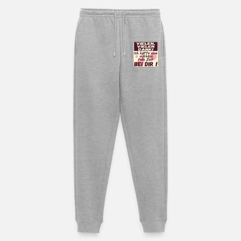 Dankbare Zeit - Abschiedssprüche - SICH BEDANKEN - Männer Premium Bio Jogginghose - Grau meliert