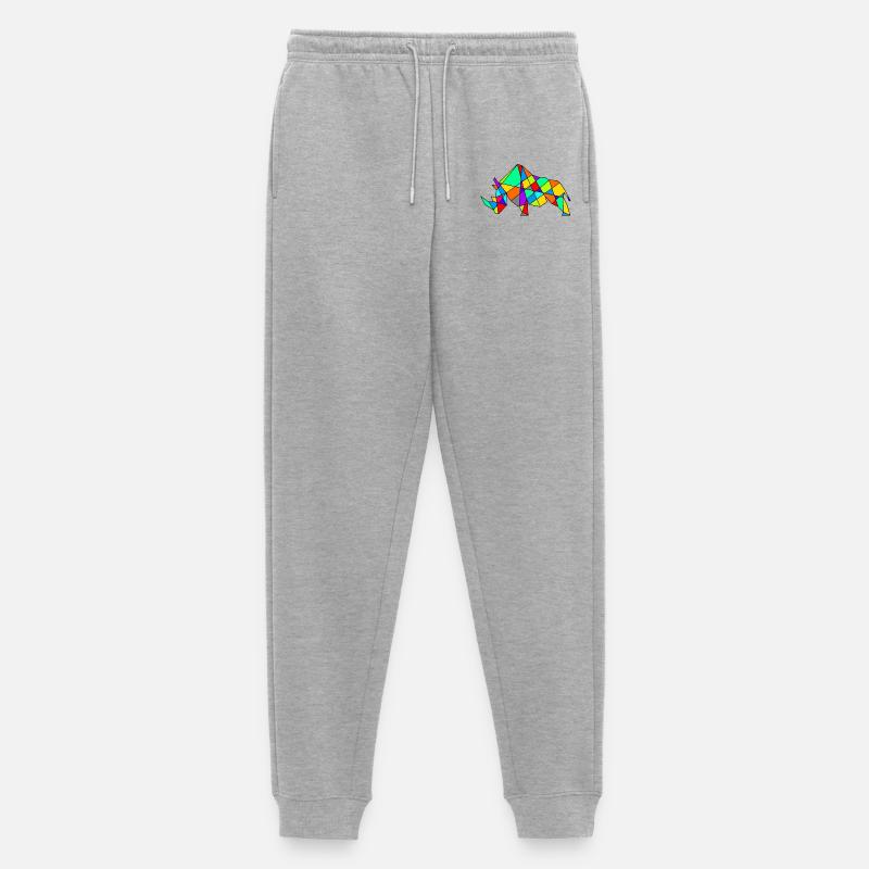Geometrisches Kamel Puzzle Neonfarben - Männer Premium Bio Jogginghose - Grau meliert