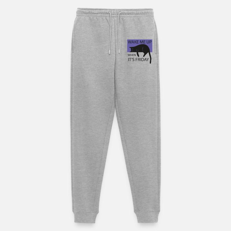 Wake me up when it's friday! - Männer Premium Bio Jogginghose - Grau meliert