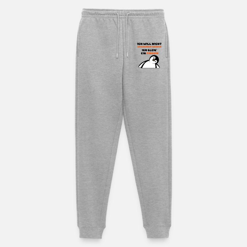 Vogel Statement Süß Pinguin Tier Zoo - Männer Premium Bio Jogginghose - Grau meliert
