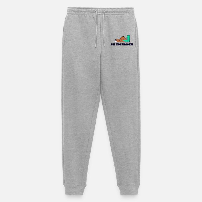 Lazy Sloth Sleep Statement Late Riser - Men's Premium Organic Joggers - heather grey