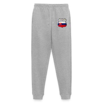 Slovakia flag coat of arms design - Men's Premium Organic Joggers - heather grey - Front - Thijin (182cm)