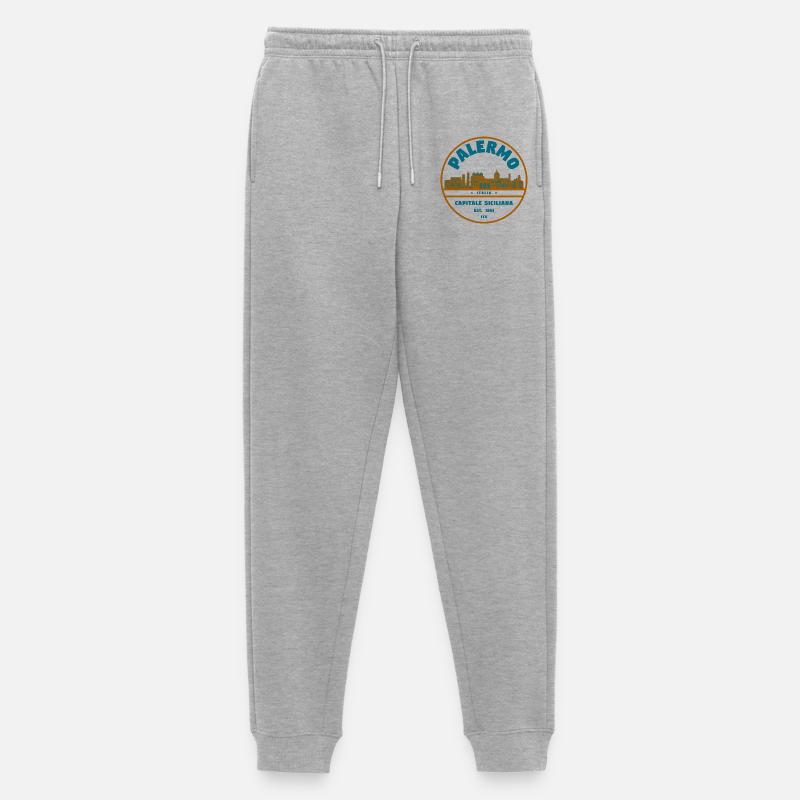 Palermo Capitale Siciliana Skyline - Männer Premium Bio Jogginghose - Grau meliert