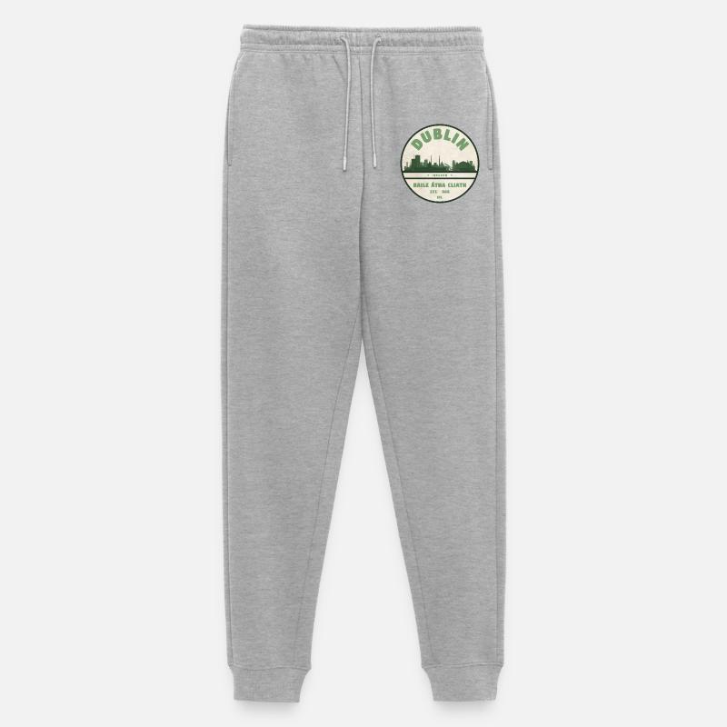 Dublin Skyline Silhouette - Männer Premium Bio Jogginghose - Grau meliert