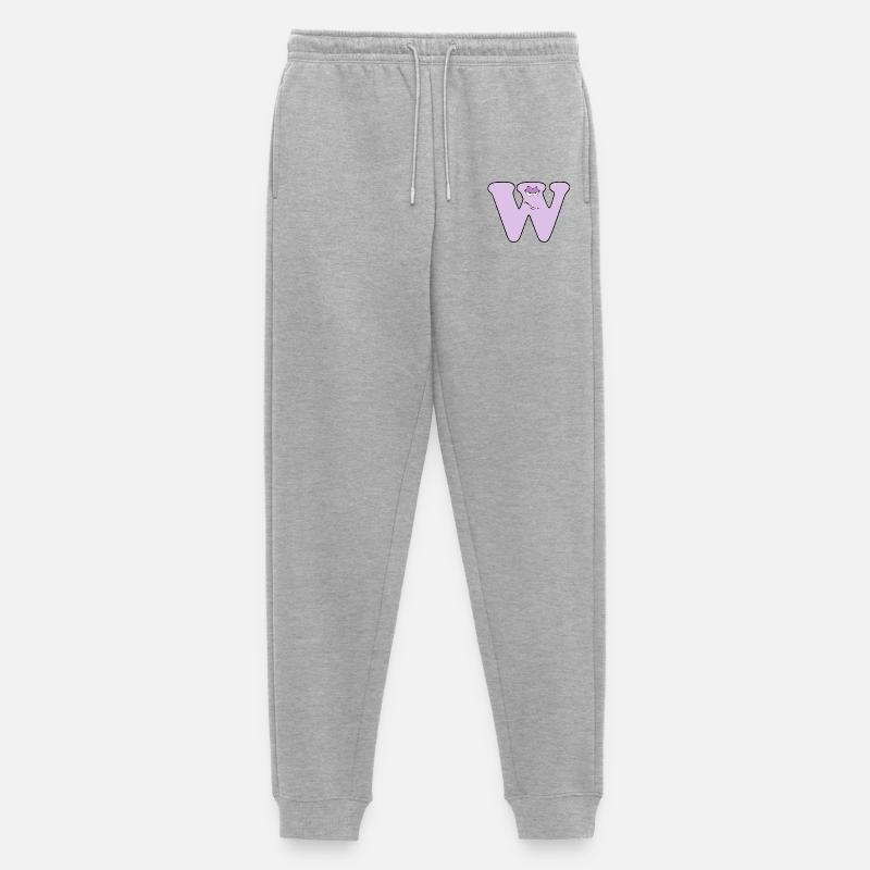 W - Männer Premium Bio Jogginghose - Grau meliert