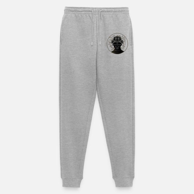 eindrucksvolles Portrait eines Ausserirdischen - Männer Premium Bio Jogginghose - Grau meliert