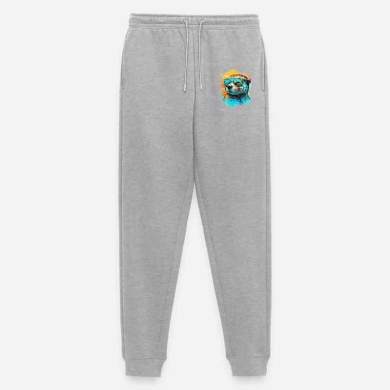 Cool Otter - Männer Premium Bio Jogginghose - Grau meliert