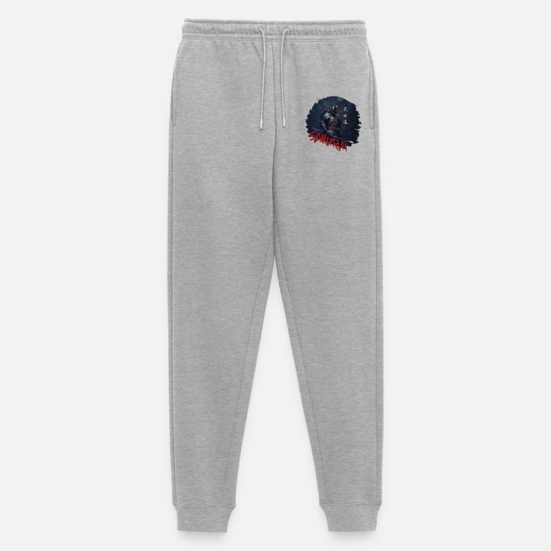 Samurai Krieger mit Katana - Männer Premium Bio Jogginghose - Grau meliert
