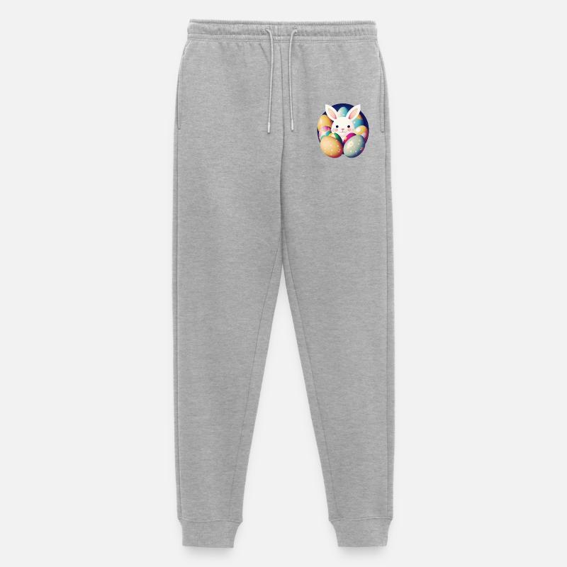Easter bunny with Easter eggs - Men's Premium Organic Joggers - heather grey