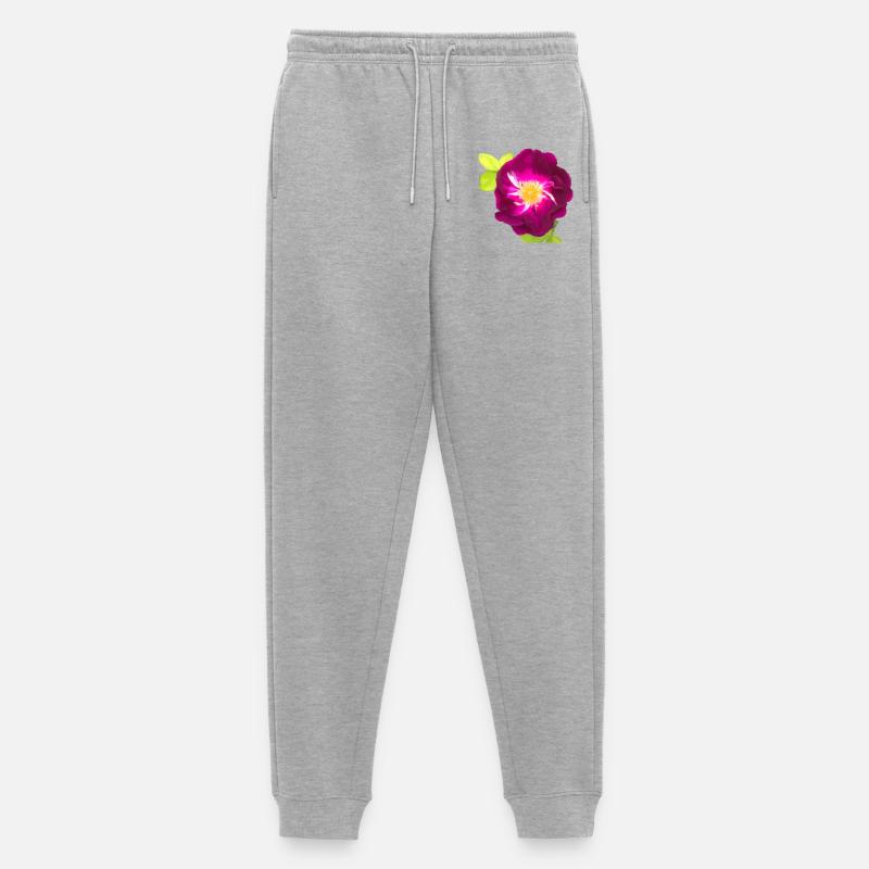 Purple Rose - Gemälde - Männer Premium Bio Jogginghose - Grau meliert