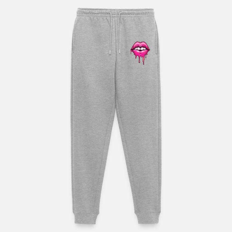 Lips - Men's Premium Organic Joggers - heather grey