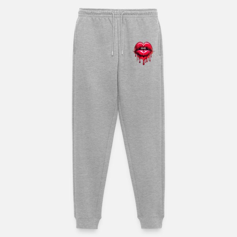 Lips - Men's Premium Organic Joggers - heather grey
