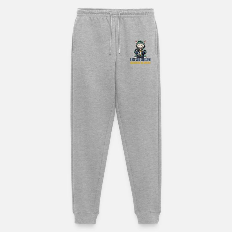 Apfelwein und Katzen Design - Männer Premium Bio Jogginghose - Grau meliert