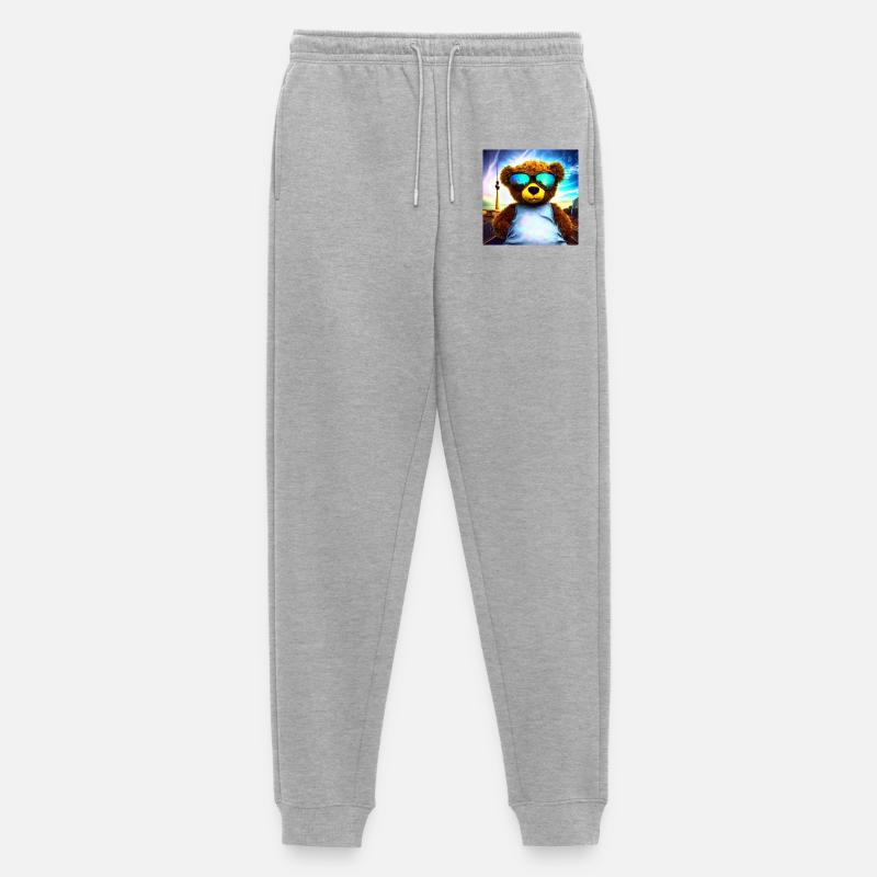 Teddy in Berlin I - Männer Premium Bio Jogginghose - Grau meliert