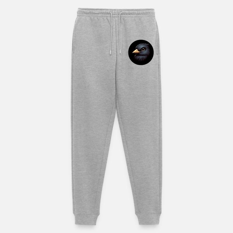 Rabe im Animationsstil - Männer Premium Bio Jogginghose - Grau meliert