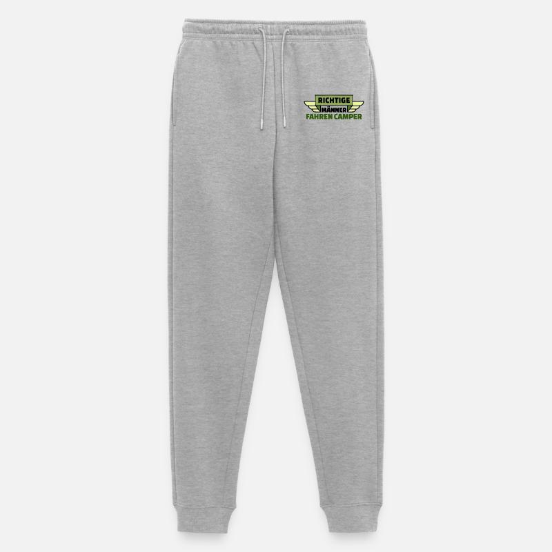 Wanderer Camping Camper Wohnwagen Statement - Männer Premium Bio Jogginghose - Grau meliert
