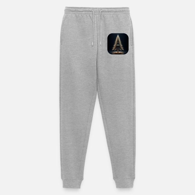 Weihnachtsbaum Polygone Licht Tannenbaum - Männer Premium Bio Jogginghose - Grau meliert