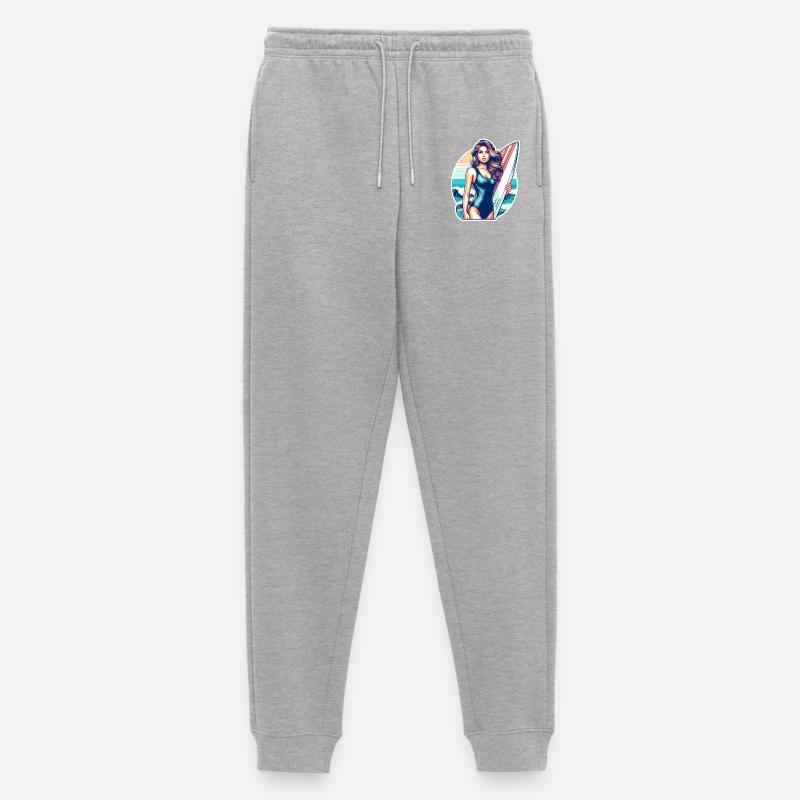 Mädchen Sport Surf 2 - Männer Premium Bio Jogginghose - Grau meliert