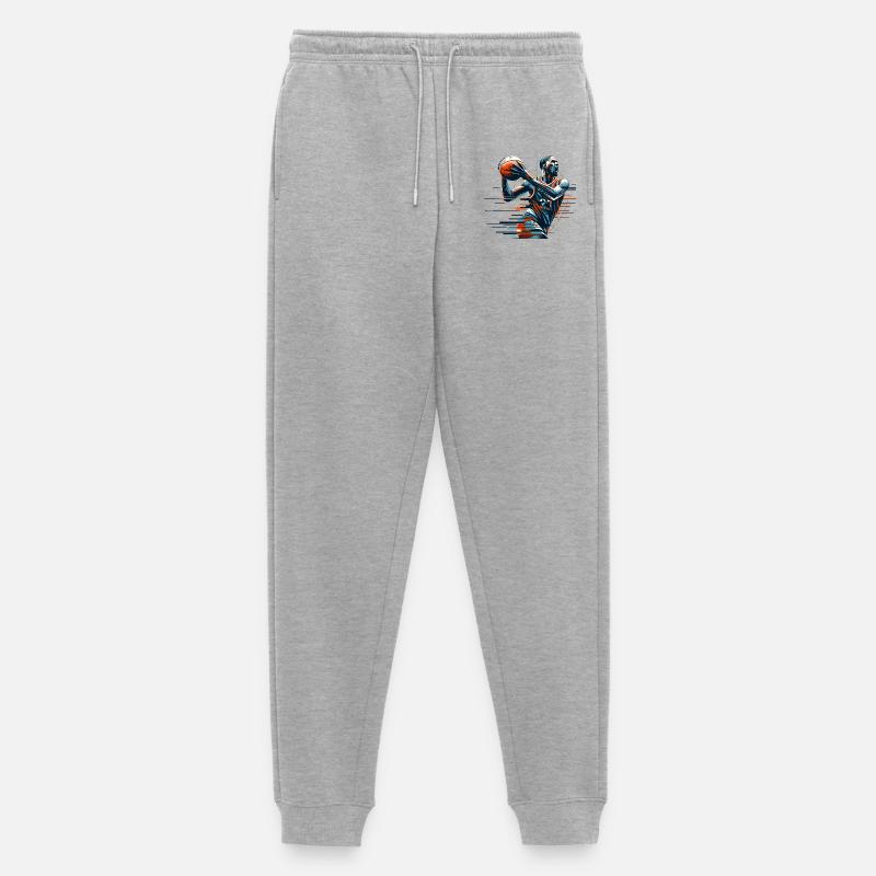 Basketball dynamisch Geschenk - Männer Premium Bio Jogginghose - Grau meliert