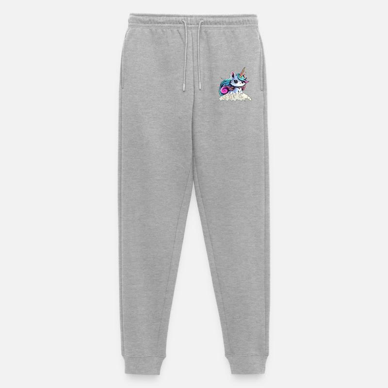 Fee Einhorn Katze - Männer Premium Bio Jogginghose - Grau meliert