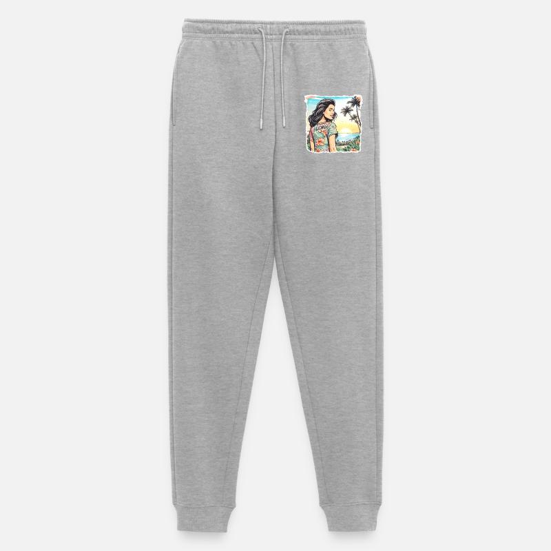 Aloha Mädchen - Männer Premium Bio Jogginghose - Grau meliert