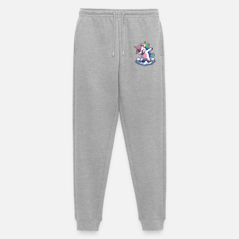 Regenbogen Einhorn Tanz - Männer Premium Bio Jogginghose - Grau meliert
