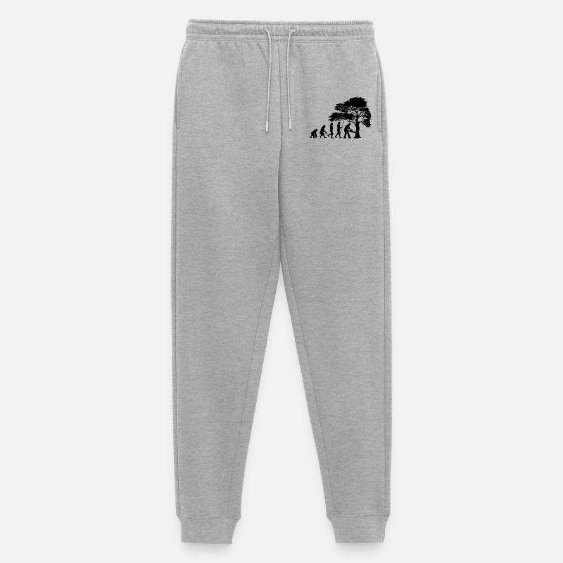 Holzfäller Baum Evolution Säge Sägespäne - Männer Premium Bio Jogginghose - Grau meliert