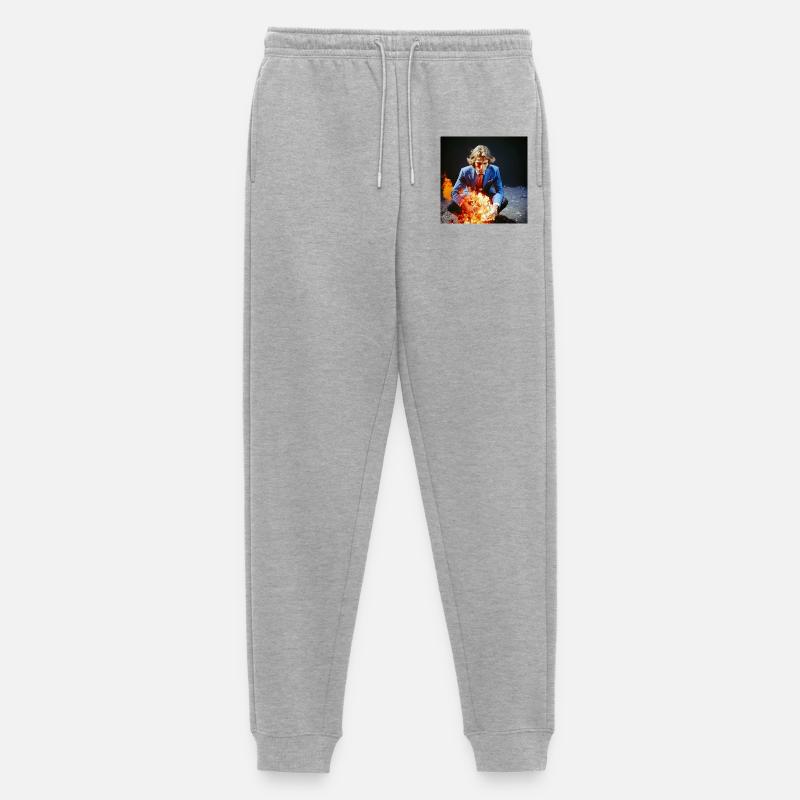 Der Burning Man 02 - Männer Premium Bio Jogginghose - Grau meliert