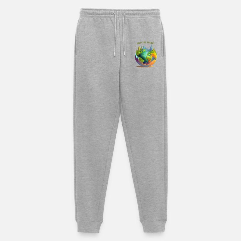 Rette den Planeten - Männer Premium Bio Jogginghose - Grau meliert