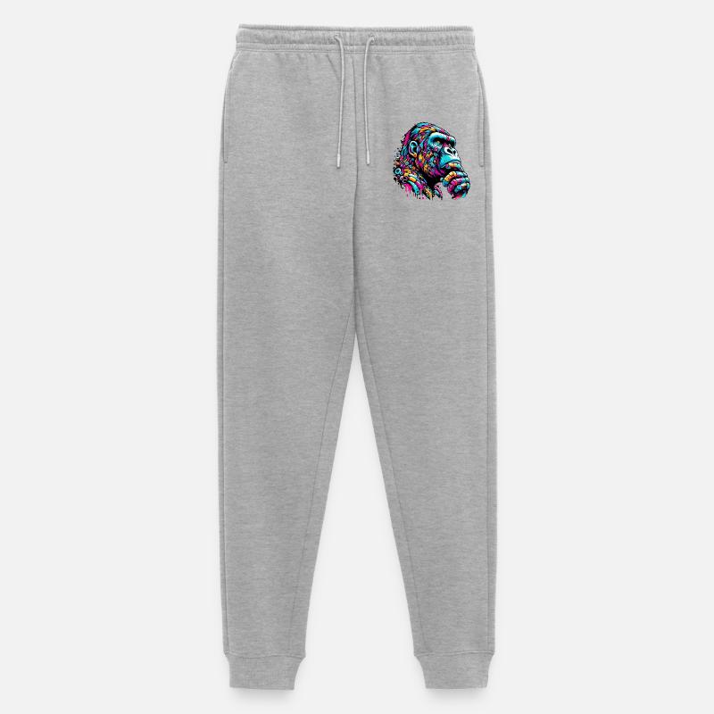 Gorilla - Männer Premium Bio Jogginghose - Grau meliert