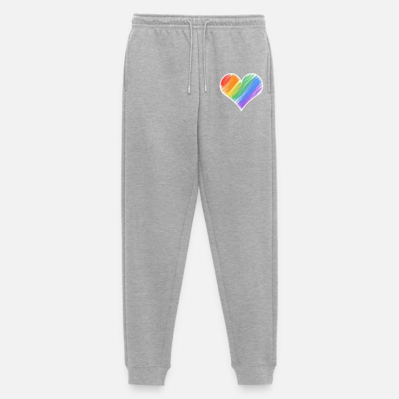 Regenbogenherz Farbstrich - Männer Premium Bio Jogginghose - Grau meliert