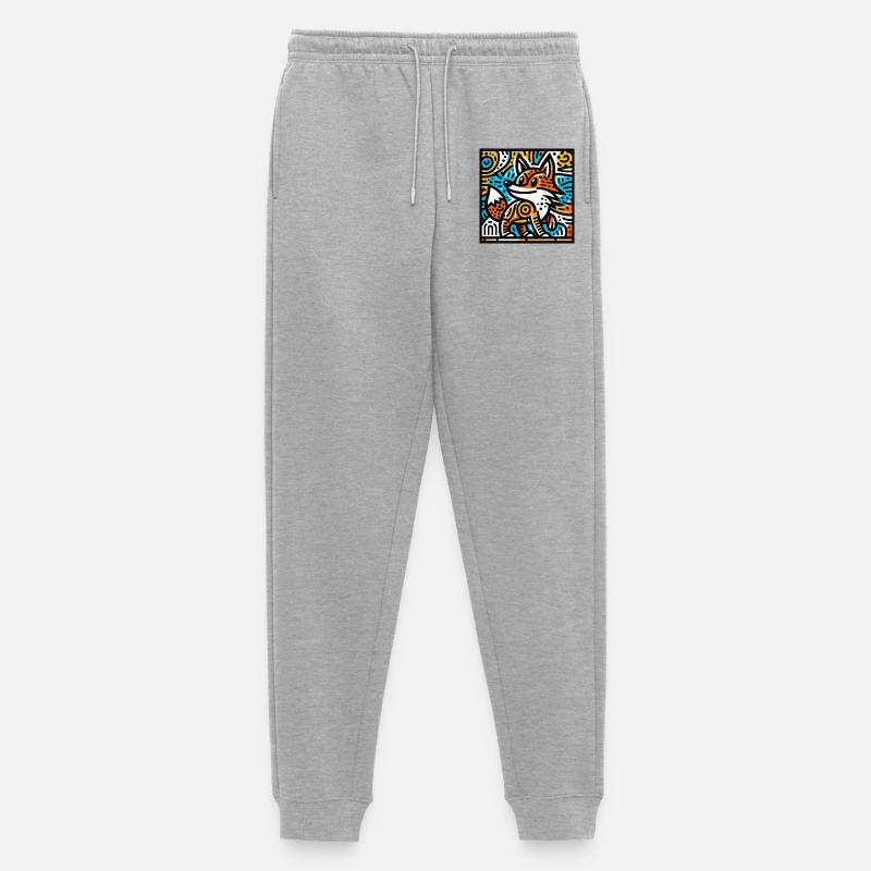 Fuchs - Männer Premium Bio Jogginghose - Grau meliert