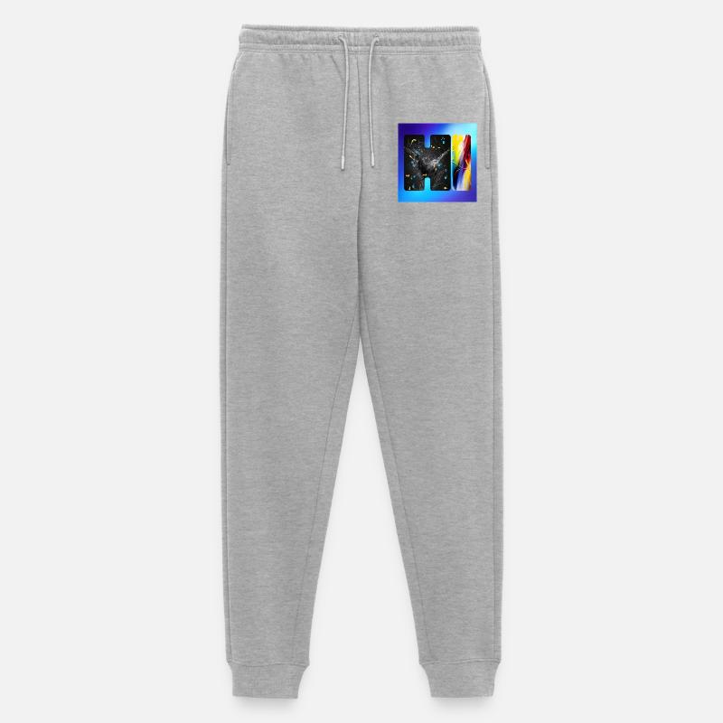 Schwarze Splatter-Abstraktion - Männer Premium Bio Jogginghose - Grau meliert