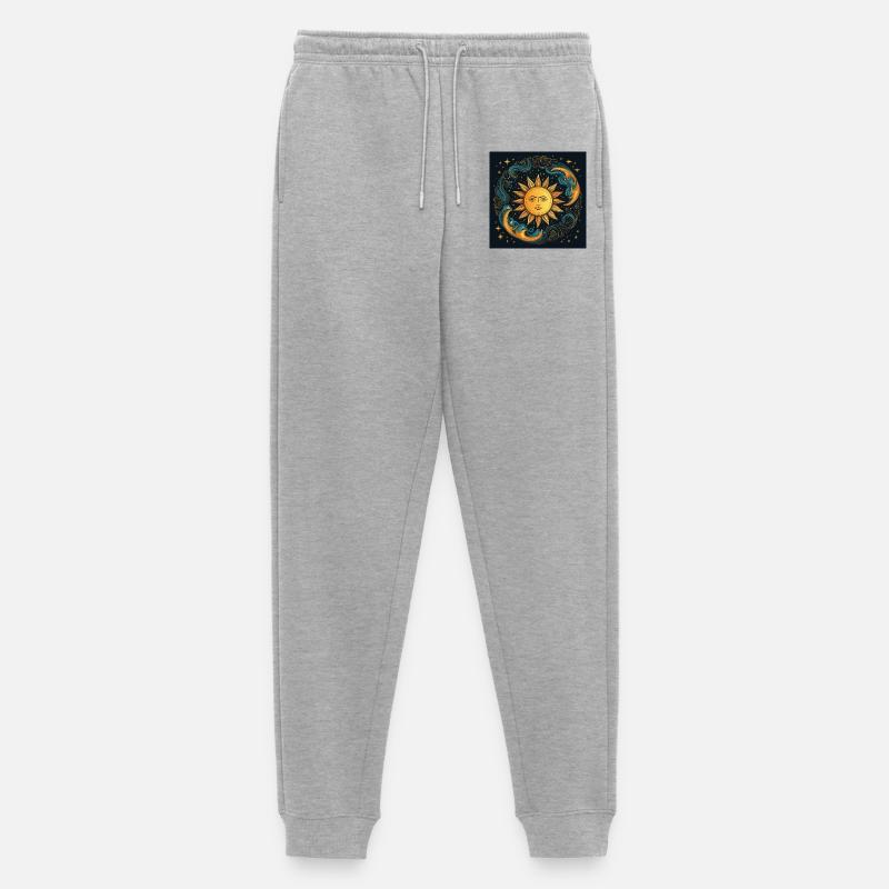 Sonnenmondzyklus kosmische Kunst - Männer Premium Bio Jogginghose - Grau meliert