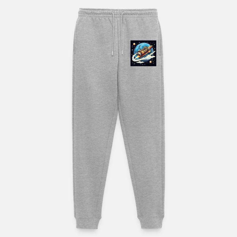 Raketenflug durchs All - Männer Premium Bio Jogginghose - Grau meliert