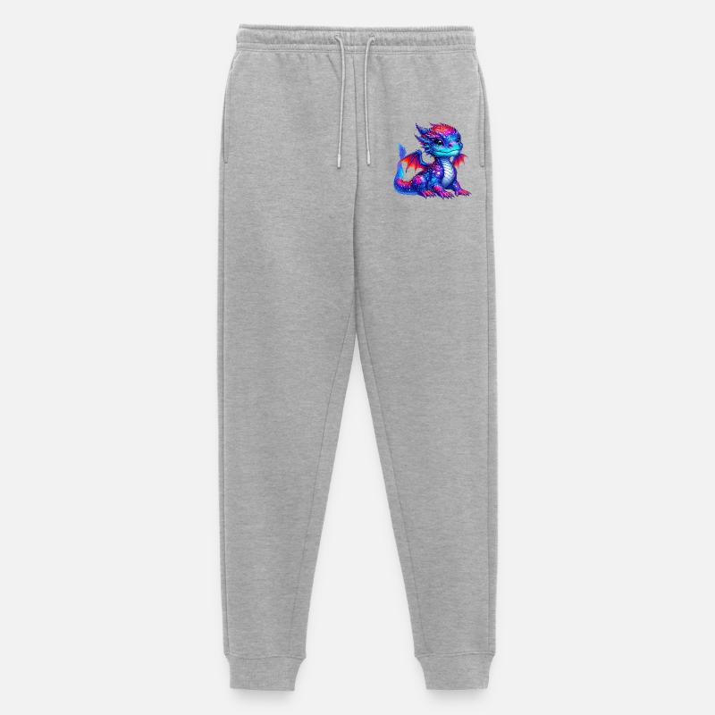 Drache - Männer Premium Bio Jogginghose - Grau meliert