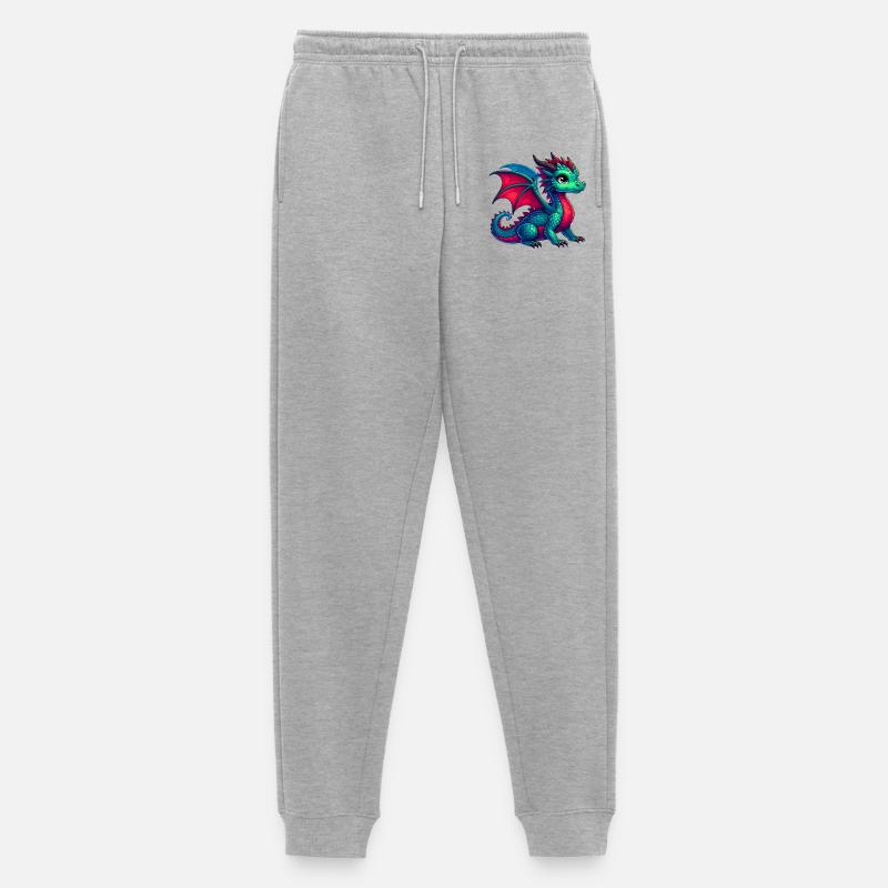 Drache - Männer Premium Bio Jogginghose - Grau meliert