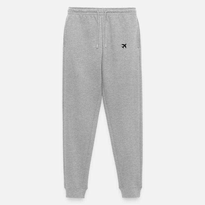 Flugzeug3 - Männer Premium Bio Jogginghose - Grau meliert