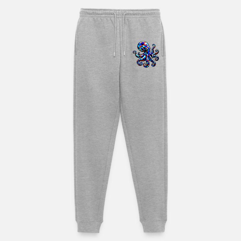 Krake - Männer Premium Bio Jogginghose - Grau meliert