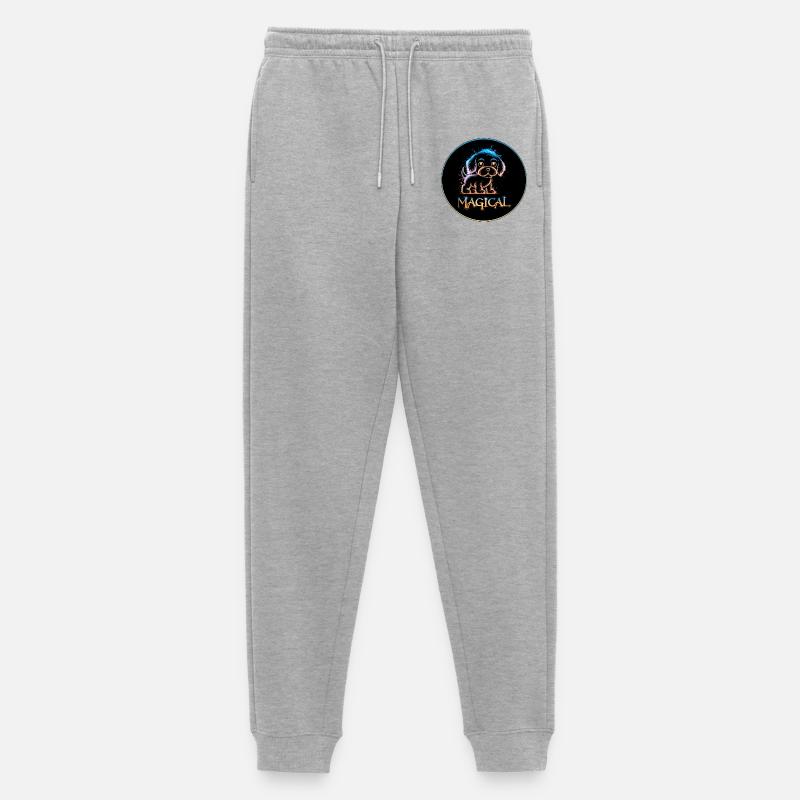 Magisches Hündchen - Männer Premium Bio Jogginghose - Grau meliert